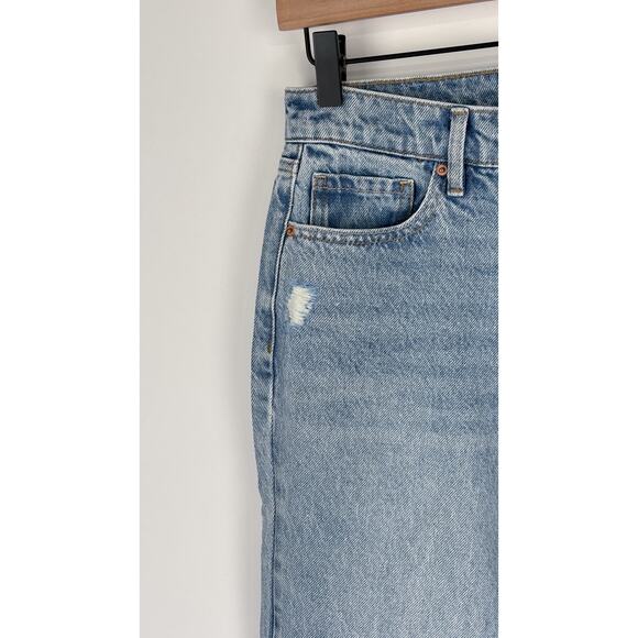 Pacsun Jordyn Low Rise Straight Denim Jeans Womens Size 26 Blue Distressed New - Picture 2 of 10
